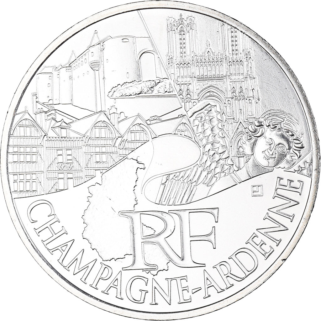 France, 10 Euro, 2011, Paris, Champagne-Ardenne, SPL, Argent, KM:1733