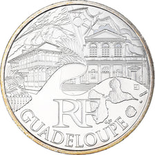 France, 10 Euro, 2011, Paris, Guadeloupe, MS(63), Silver, KM:1737