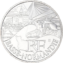 France, 10 Euro, 2011, Paris, Basse-Normandie, MS(63), Silver, KM:1729