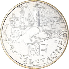 France, 10 Euro, 2011, Paris, Bretagne, MS(63), Silver, KM:1730