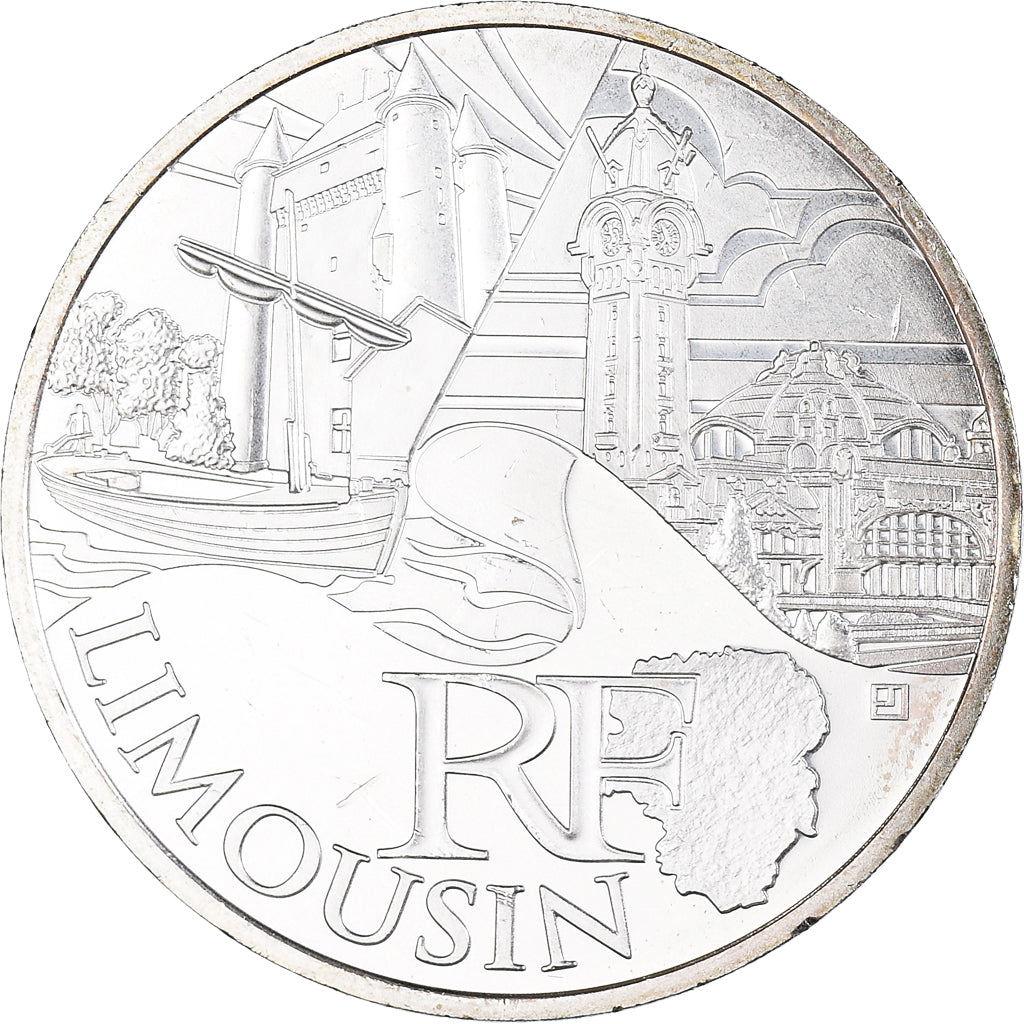 France, 10 Euro, 2011, Paris, Limousin, MS(63), Silver, KM:1742