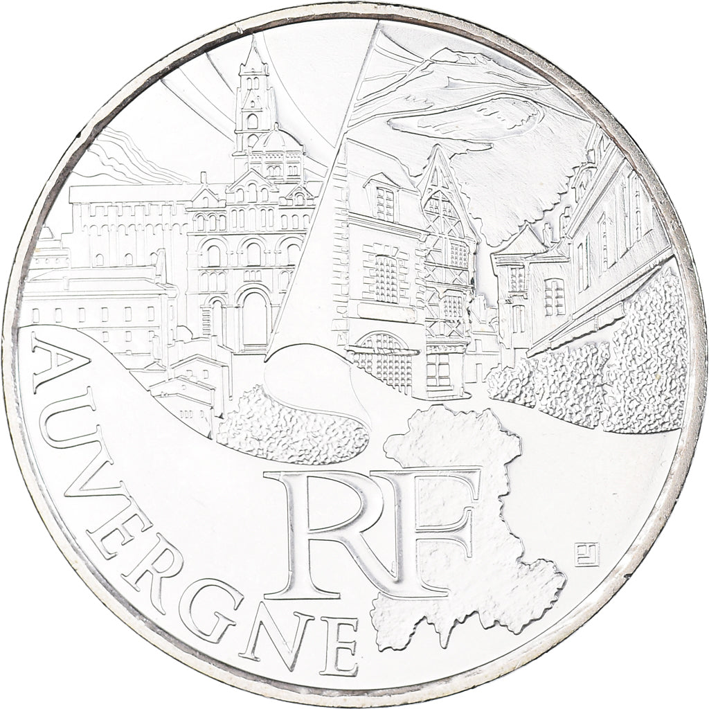 France, 10 Euro, 2011, Paris, Auvergne, MS(63), Silver, KM:1728