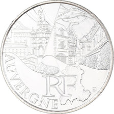 France, 10 Euro, 2011, Paris, Auvergne, MS(63), Silver, KM:1728