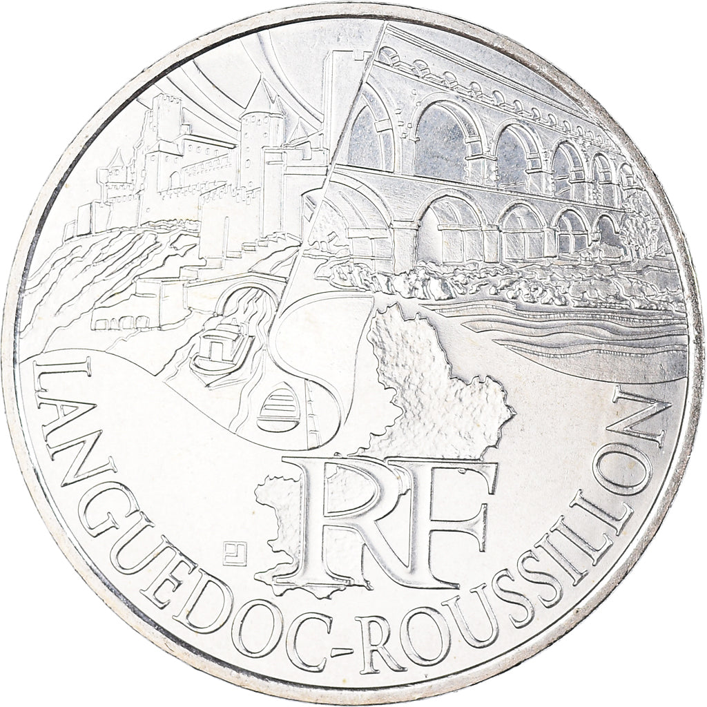 France, 10 Euro, 2011, Paris, Languedoc roussillon, MS(63), Silver, KM:1741