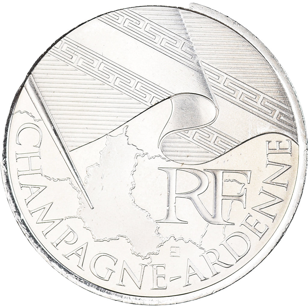 France, 10 Euro, 2010, Paris, Champagne-Ardenne, MS(63), Silver, KM:1651
