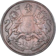Monnaie, Inde britannique, 1/2 Anna, 1835, TB+, Cuivre, KM:447.1