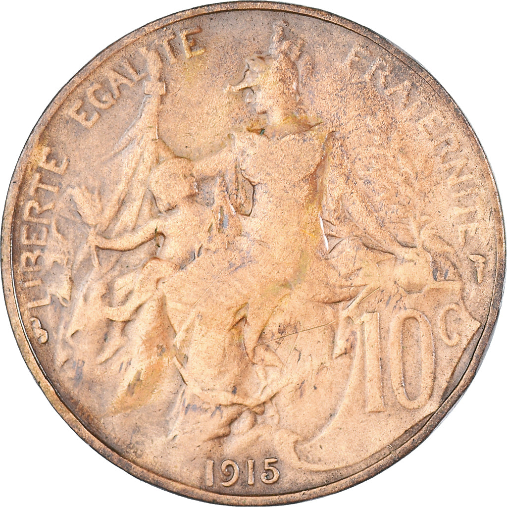 Coin, France, Dupuis, 10 Centimes, 1915, Paris, VF(20-25), Bronze, KM:843