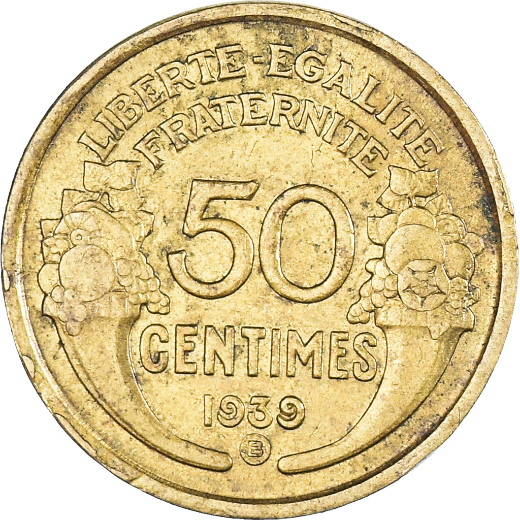 Coin, France, Morlon, 50 Centimes, 1939, EF(40-45), Aluminum-Bronze, KM:894.2
