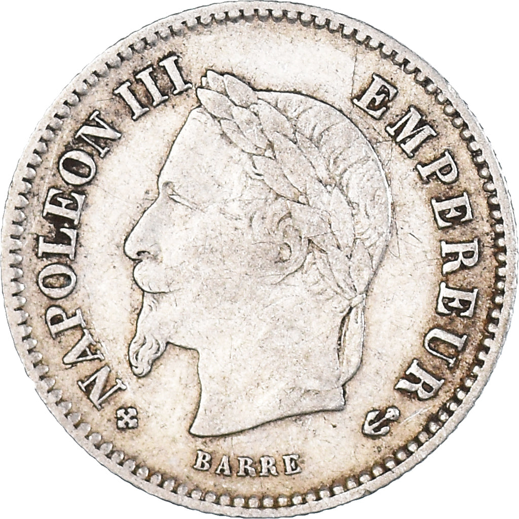Moneta, Francja, Napoleon III, Napoléon III, 20 Centimes, 1867, Strasbourg