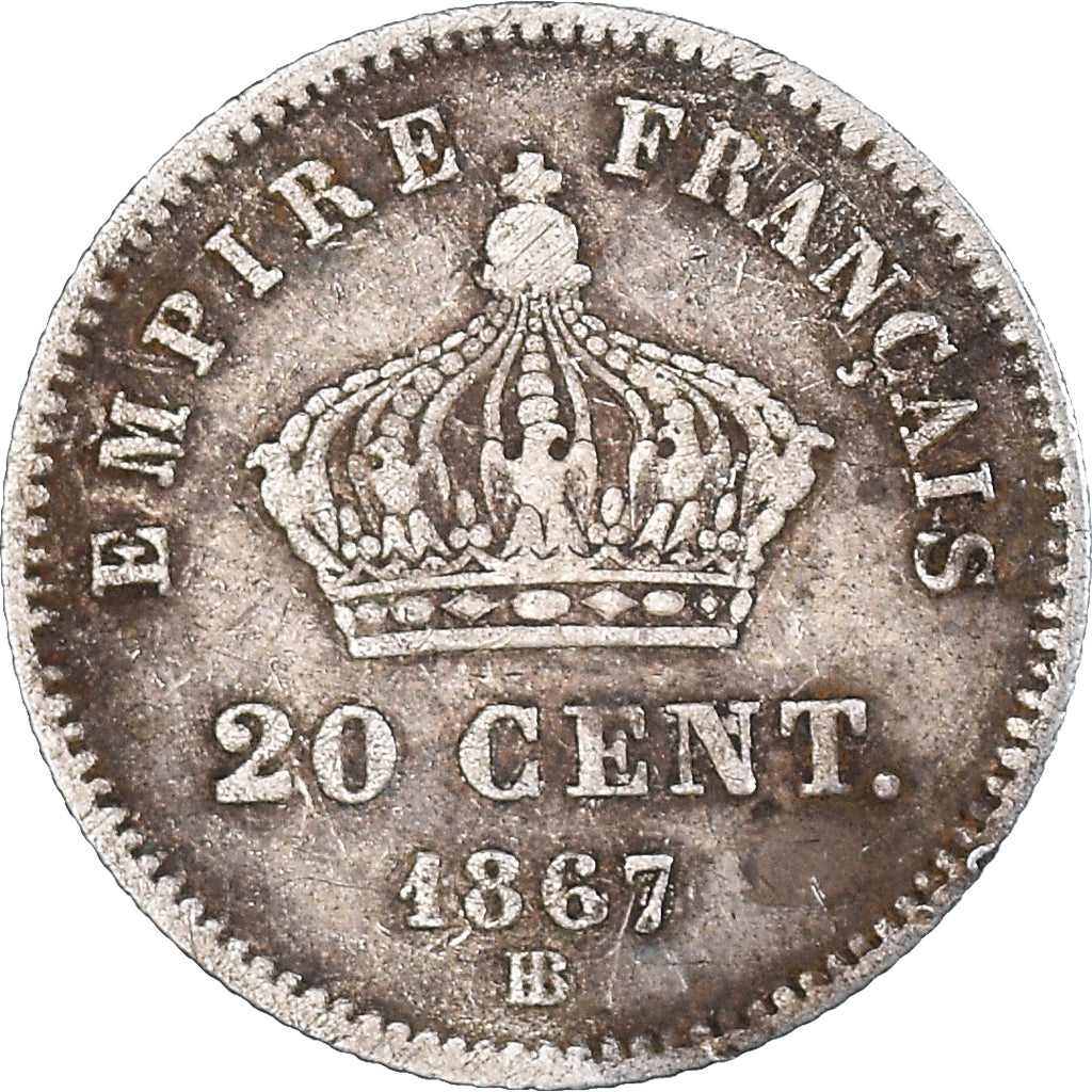 Münze, Frankreich, Napoleon III, Napoléon III, 20 Centimes, 1867, Strasbourg