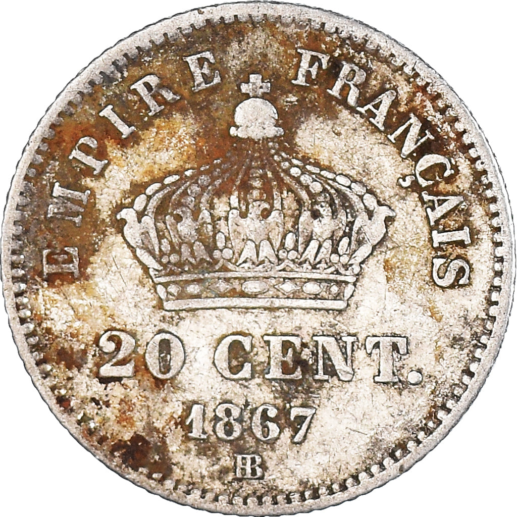 Coin, France, Napoleon III, Napoléon III, 20 Centimes, 1867, Strasbourg