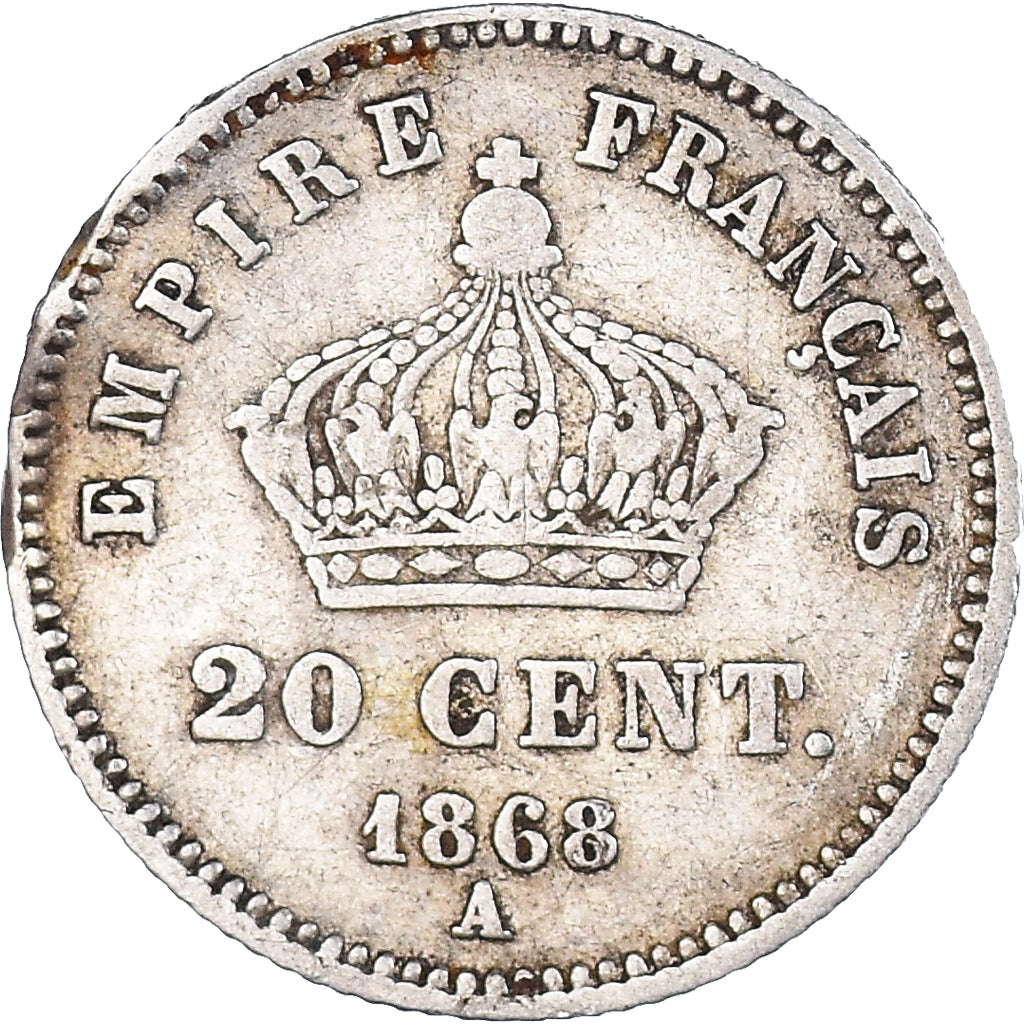 Coin, France, Napoleon III, Napoléon III, 20 Centimes, 1868, Paris, VF(20-25)