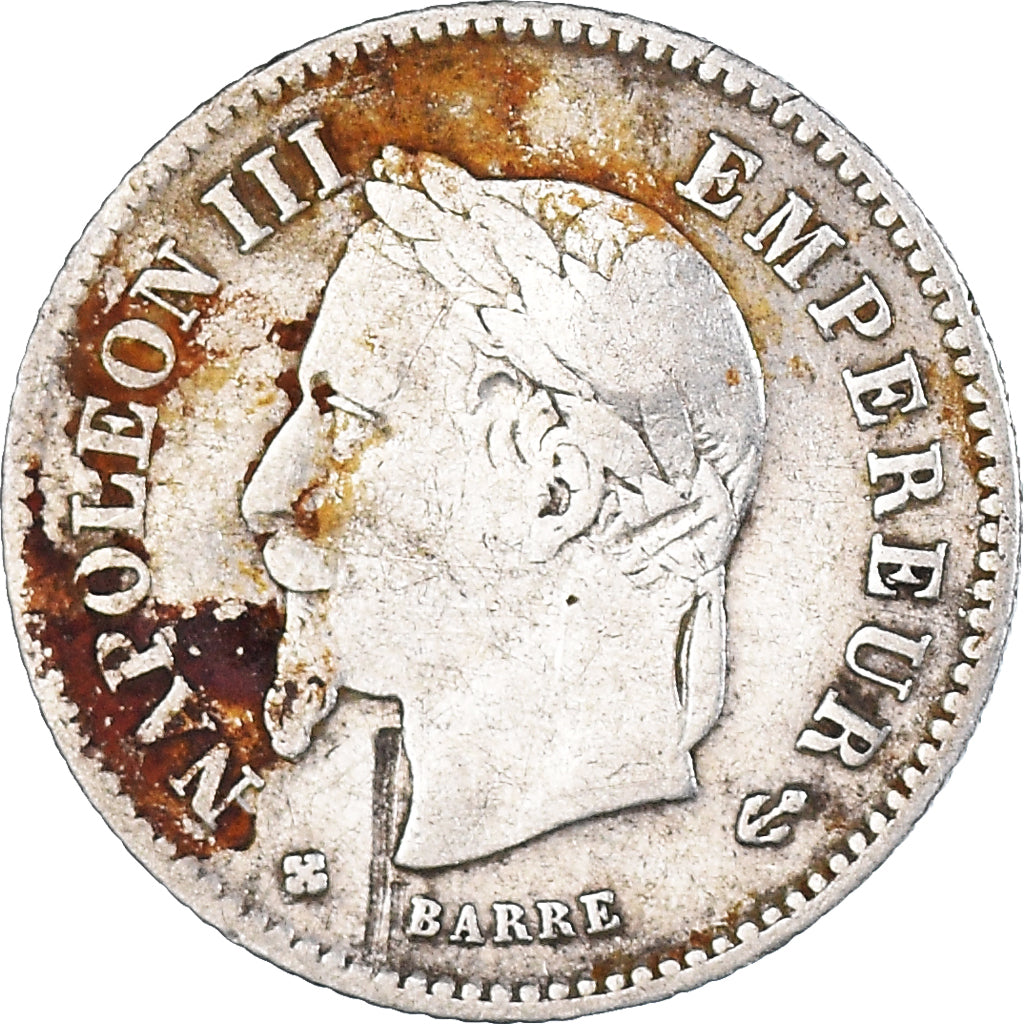 Moeda, França, Napoleon III, Napoléon III, 20 Centimes, 1867, Strasbourg