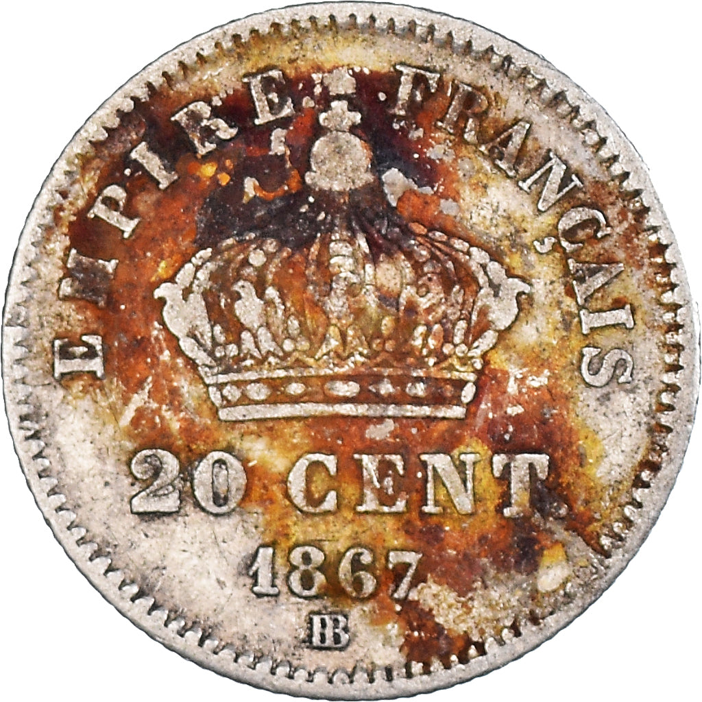 Coin, France, Napoleon III, Napoléon III, 20 Centimes, 1867, Strasbourg