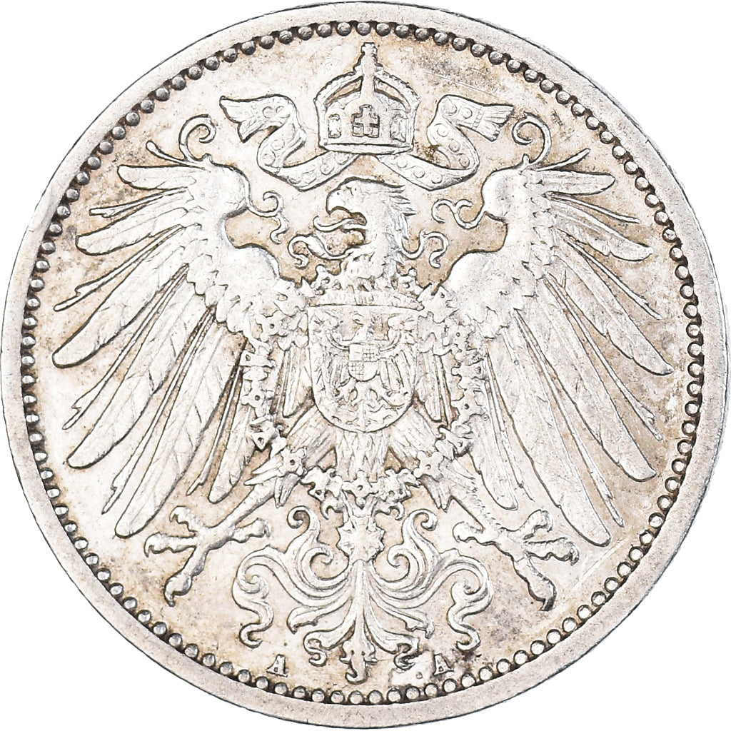 Coin, GERMANY - EMPIRE, Wilhelm II, Mark, 1910, Berlin, AU(55-58), Silver, KM:14