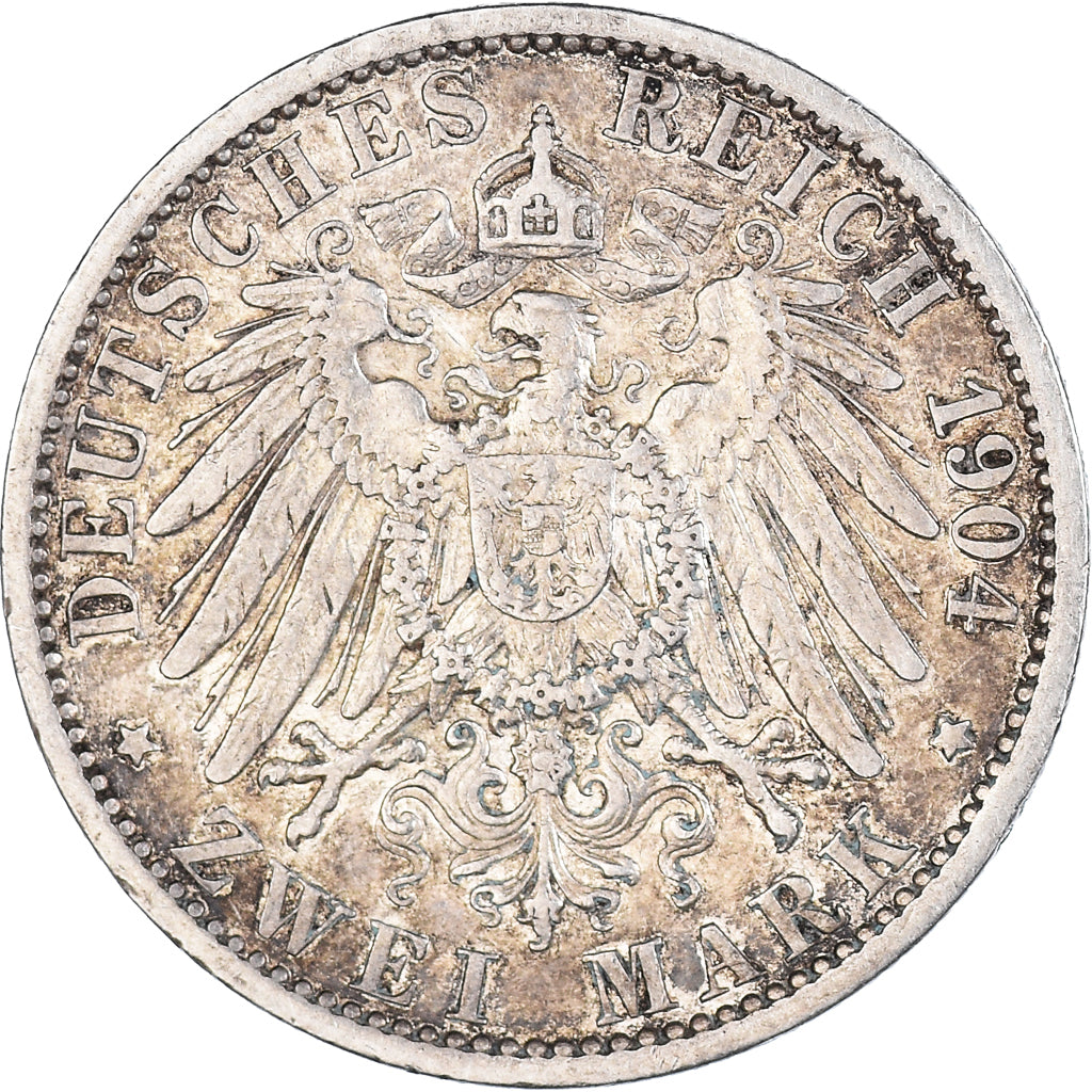 Coin, German States, PRUSSIA, Wilhelm II, 2 Mark, 1904, Berlin, EF(40-45)