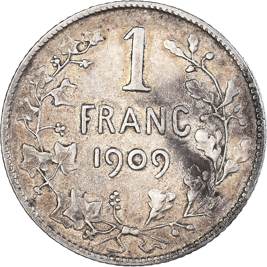 Coin, Belgium, Franc, 1909, EF(40-45), Silver, KM:56.1