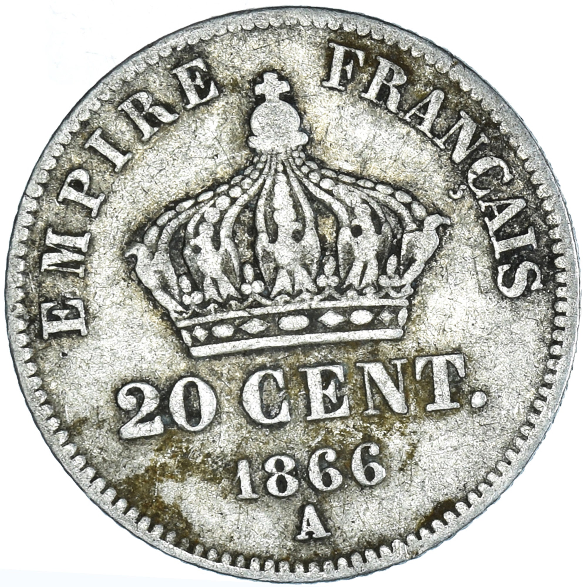 Coin, France, Napoleon III, Napoléon III, 20 Centimes, 1866, Paris, VF(20-25)