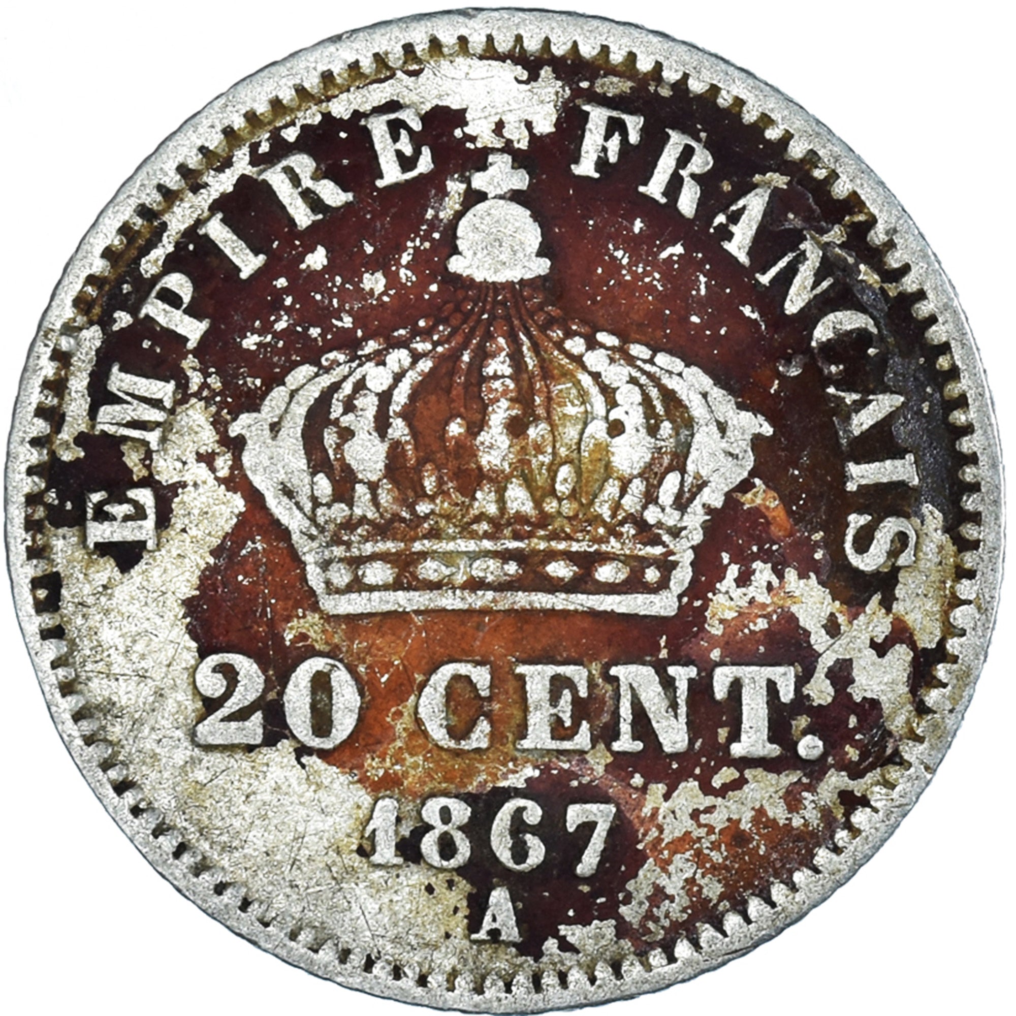 Moneta, Francja, Napoleon III, Napoléon III, 20 Centimes, 1867, Paris