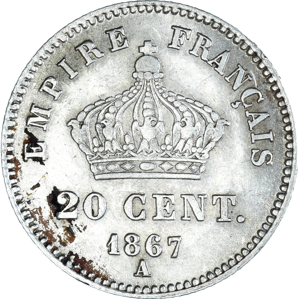 Munten, Frankrijk, Napoleon III, Napoléon III, 20 Centimes, 1867, Paris, ZF+