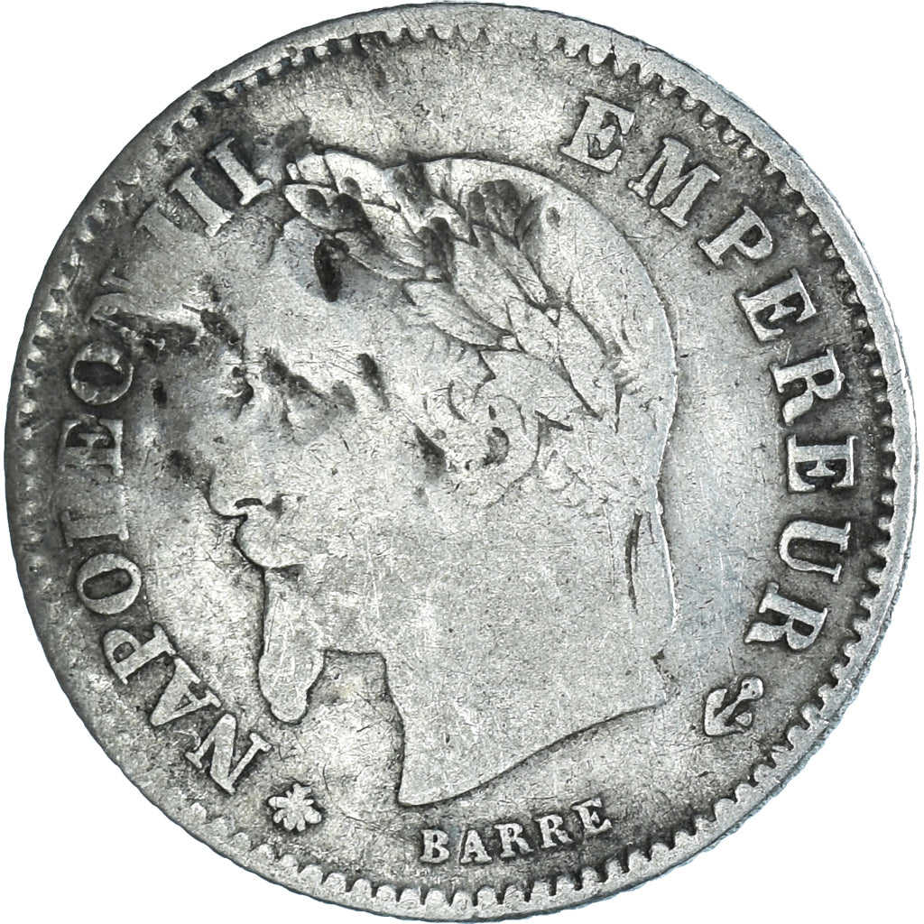 Moneda, Francia, Napoleon III, Napoléon III, 20 Centimes, 1867, Paris, BC