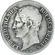 Moeda, Bélgica, Leopold I, 1/4 Franc, 1849, VF(20-25), Prata, KM:14