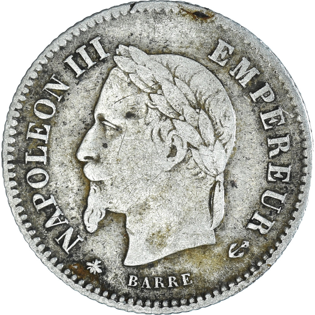Moneta, Francia, Napoleon III, Napoléon III, 20 Centimes, 1867, Paris, MB+