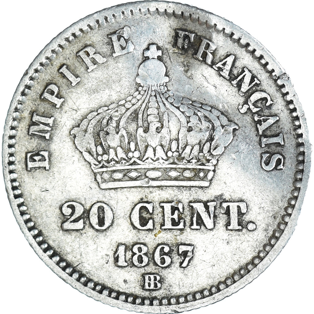 Coin, France, Napoleon III, Napoléon III, 20 Centimes, 1867, Strasbourg
