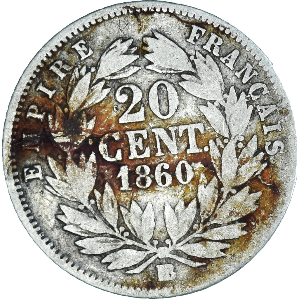 Moneta, Francia, Napoleon III, Napoléon III, 20 Centimes, 1860, Paris, B+