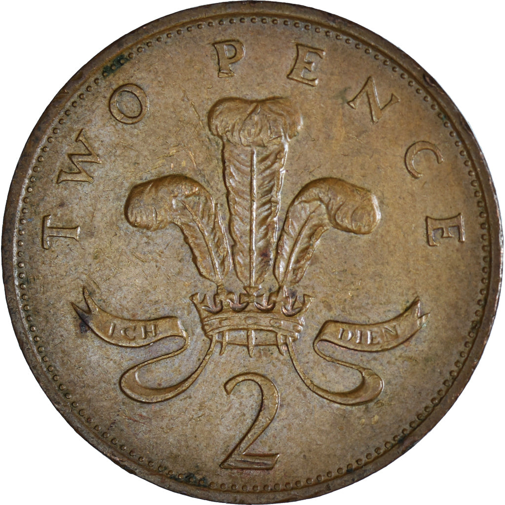 Moneda, Gran Bretaña, Elizabeth II, 2 Pence, 1988, MBC, Bronce, KM:936