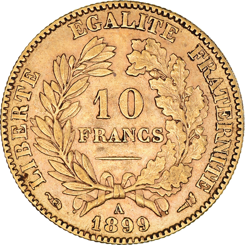Coin, France, Cérès, 10 Francs, 1899, Paris, MS(60-62), Gold, KM:830