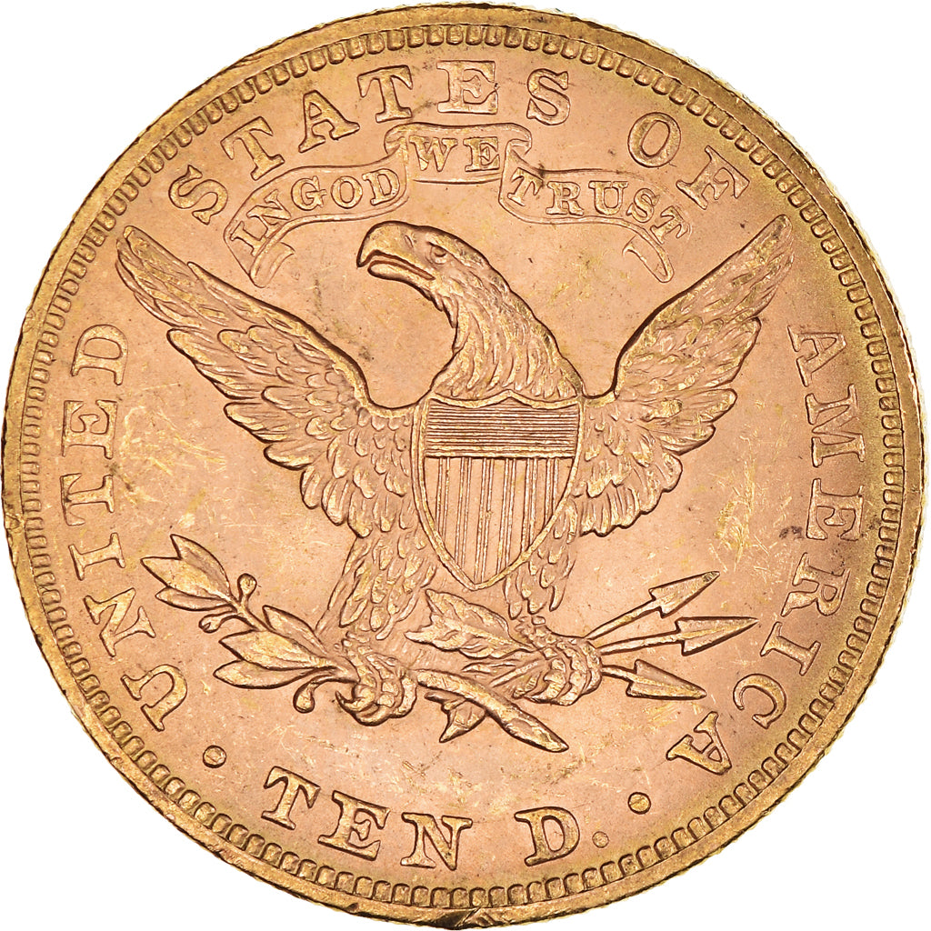 Coin, United States, Coronet Head, $10, Eagle, 1892, U.S. Mint, Philadelphia