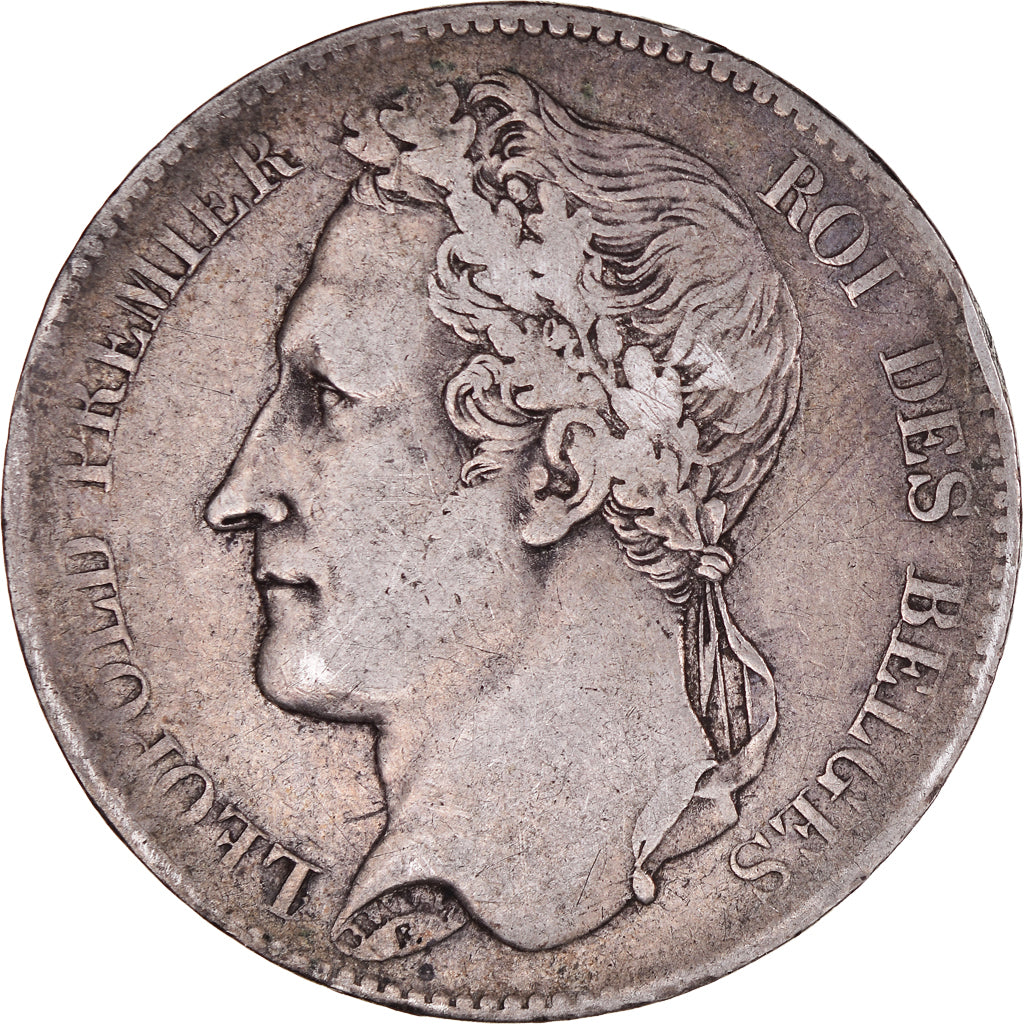 Coin, Belgium, Leopold I, 5 Francs, 5 Frank, 1848, Brussels, VF(30-35), Silver