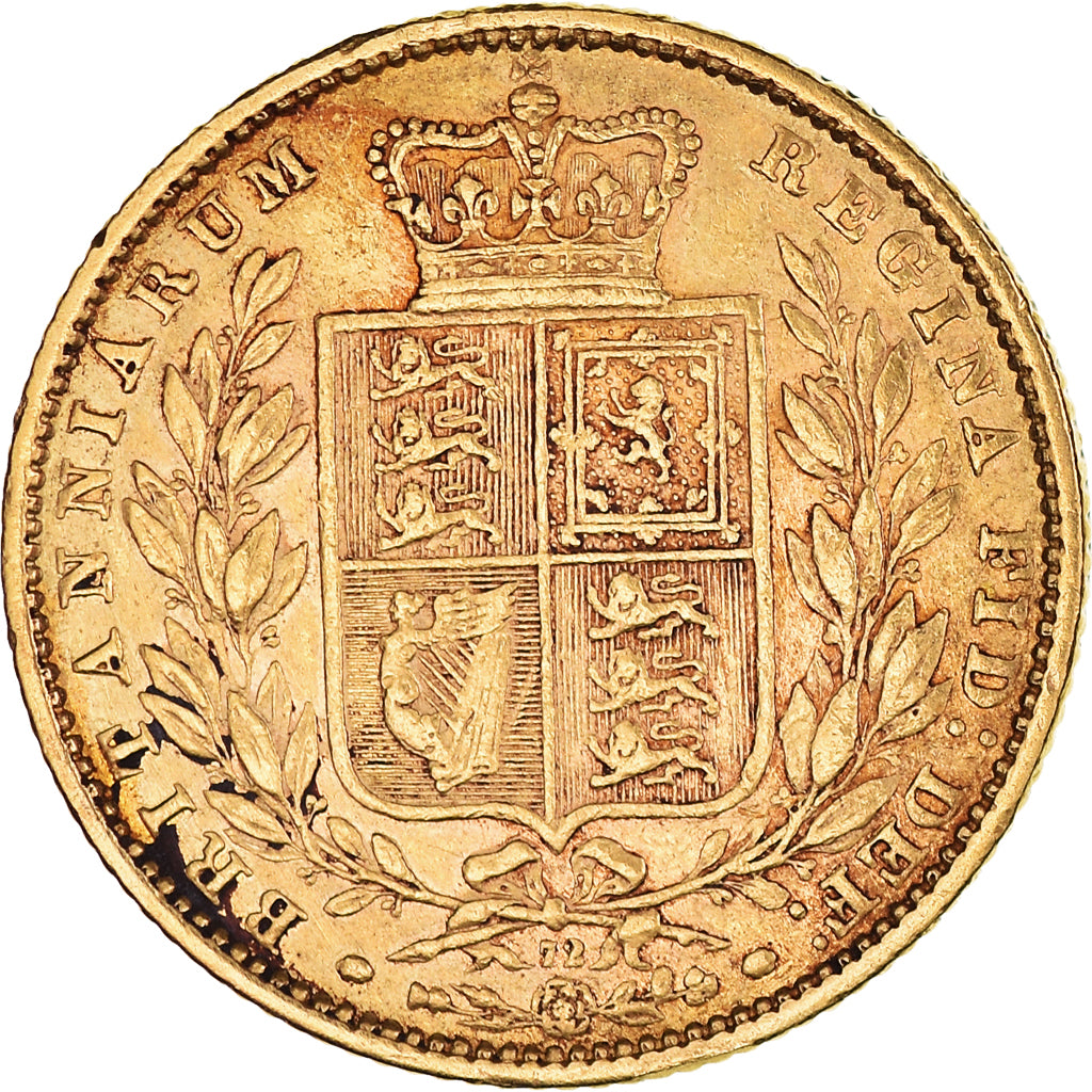 Coin, Great Britain, Victoria, Sovereign, 1871, EF(40-45), Gold, KM:736.2