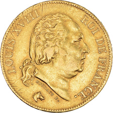 Moneta, Francja, Louis XVIII, Louis XVIII, 40 Francs, 1818, Lille, AU(50-53)