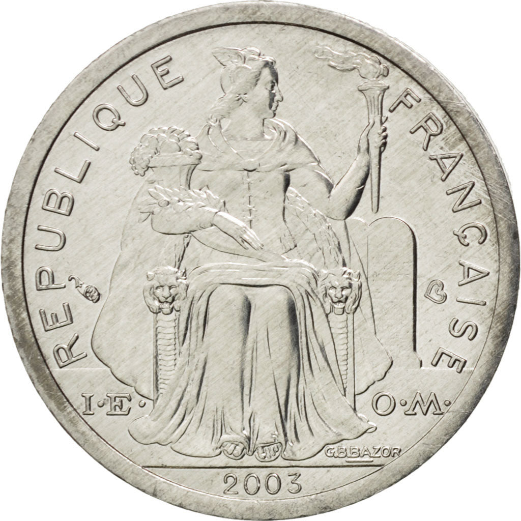 FRENCH POLYNESIA, Franc, 2003, Paris, KM #11, MS(63), Aluminum, 23, Lecompte...