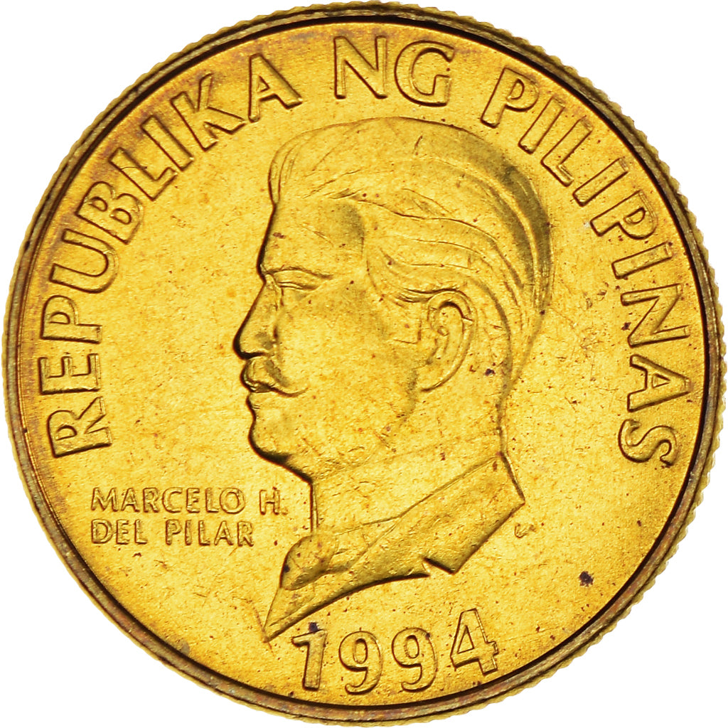 Coin, Philippines, 50 Sentimos, 1994, MS(63), Brass, KM:242.3