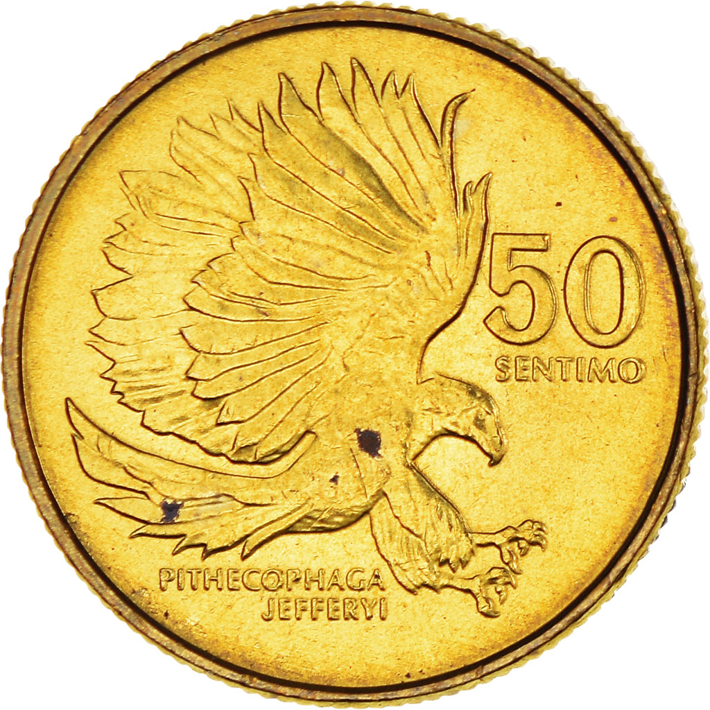 Coin, Philippines, 50 Sentimos, 1994, MS(63), Brass, KM:242.3
