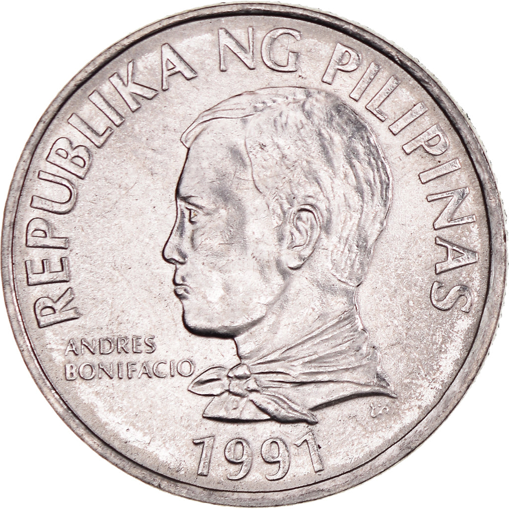 Coin, Philippines, 2 Piso, 1991, MS(63), Stainless Steel, KM:258