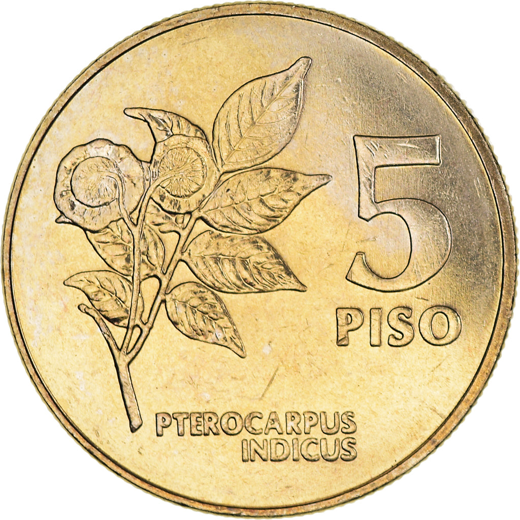 Coin, Philippines, 5 Piso, 1991, Manila, MS(63), Nickel-brass, KM:259