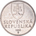 Moneta, Slovacchia, 5 Koruna, 1993, SPL+, Acciaio placcato nichel, KM:14