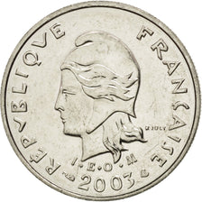 FRENCH POLYNESIA, 10 Francs, 2003, Paris, KM #8, MS(63), Nickel, 24, Lecompte...