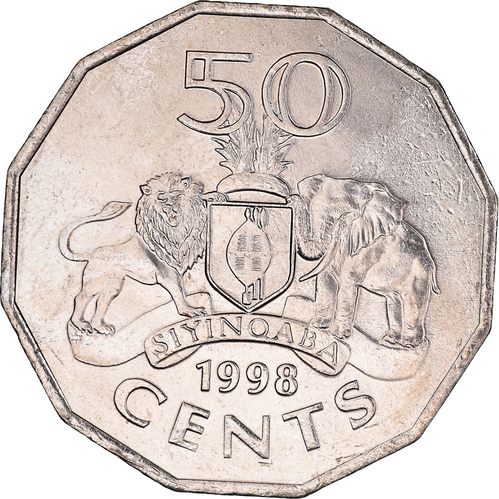 Monnaie, Eswatini, King Msawati III, 50 Cents, 1998, British Royal Mint, SPL+