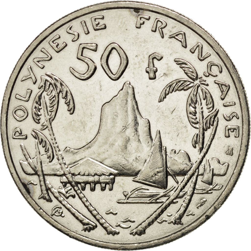 FRENCH POLYNESIA, 50 Francs, 2000, Paris, KM #13, AU(55-58), Nickel, 33,...