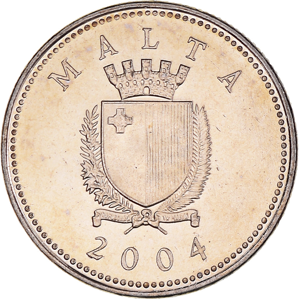 Coin, Malta, 2 Cents, 2004, MS(64), Nickel