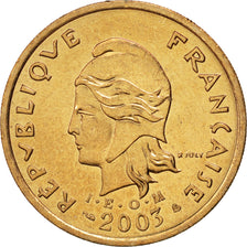 FRENCH POLYNESIA, 100 Francs, 2003, Paris, KM #14, MS(63), Nickel-Bronze, 30,...