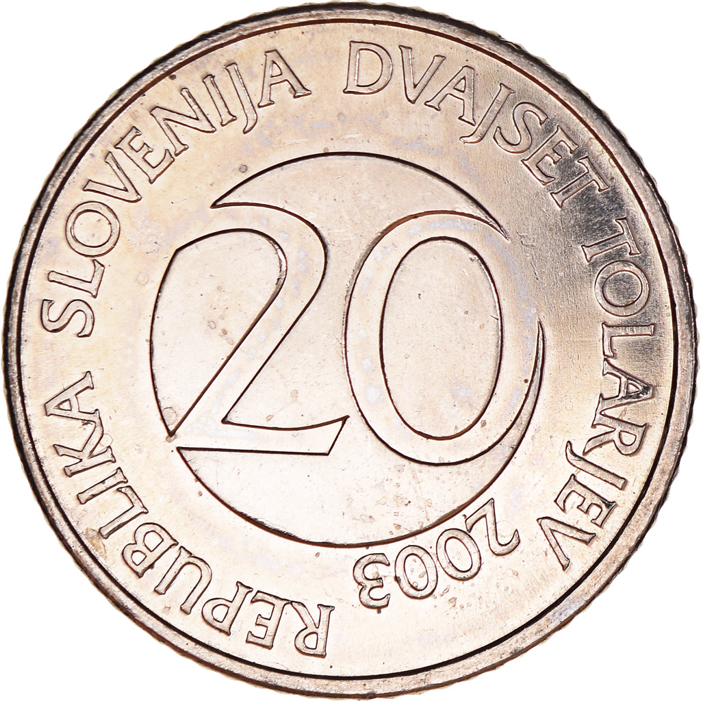 Moneta, Slovenia, 20 Tolarjev, 2003, SPL, Rame-nichel