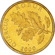 Coin, Croatia, 5 Lipa, 2000, Proof, MS(63), Brass plated steel, KM:15