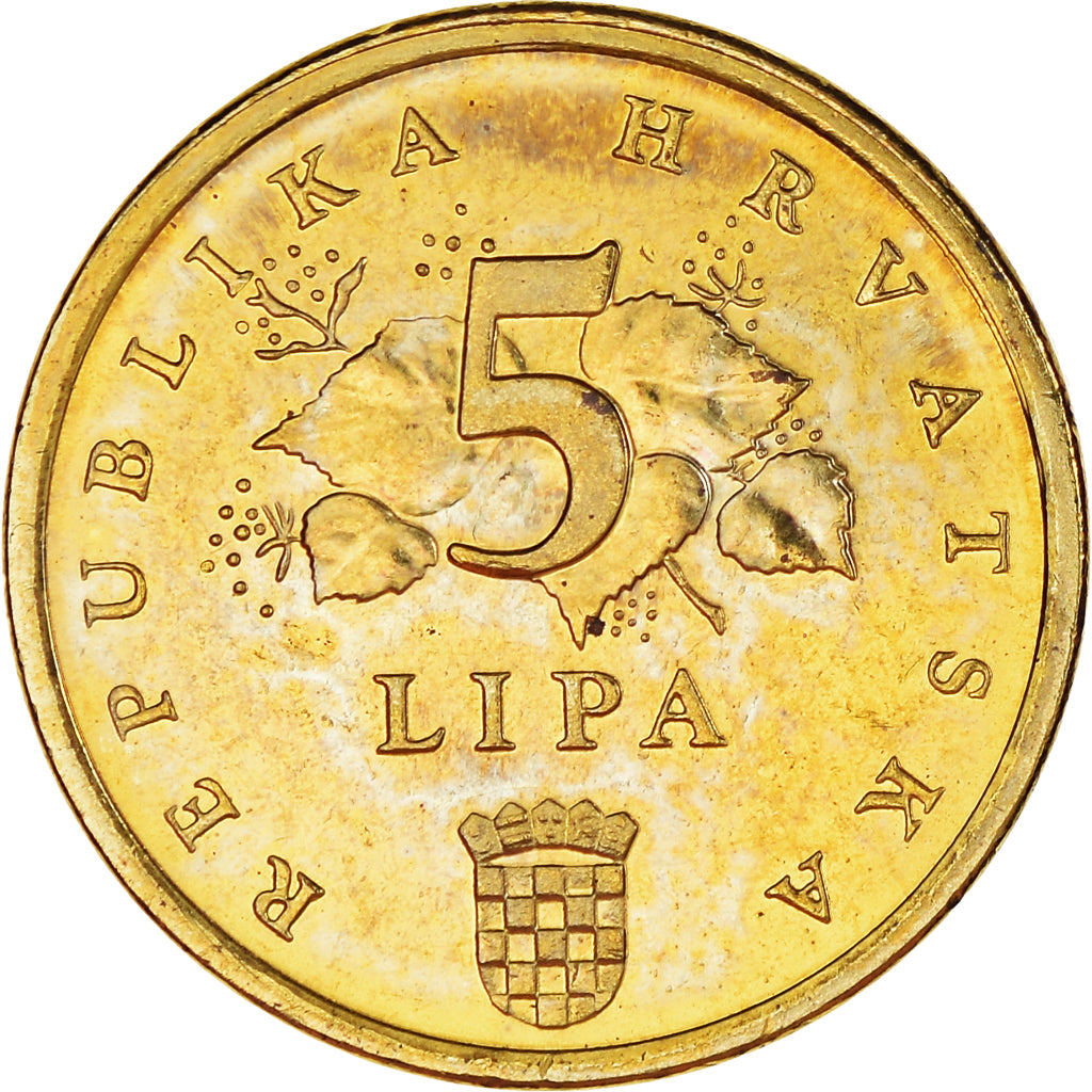 Coin, Croatia, 5 Lipa, 2000, Proof, MS(63), Brass plated steel, KM:15