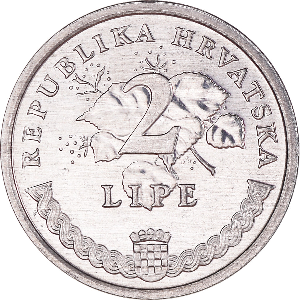 Coin, Croatia, 2 Lipe, 2002, MS(63), Aluminum, KM:14